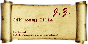 Jánossy Zilia névjegykártya